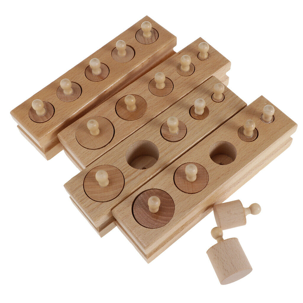 Knobbed Cylinder Blocks Child Manipulative Maths Aids Set IQ Motor Skill