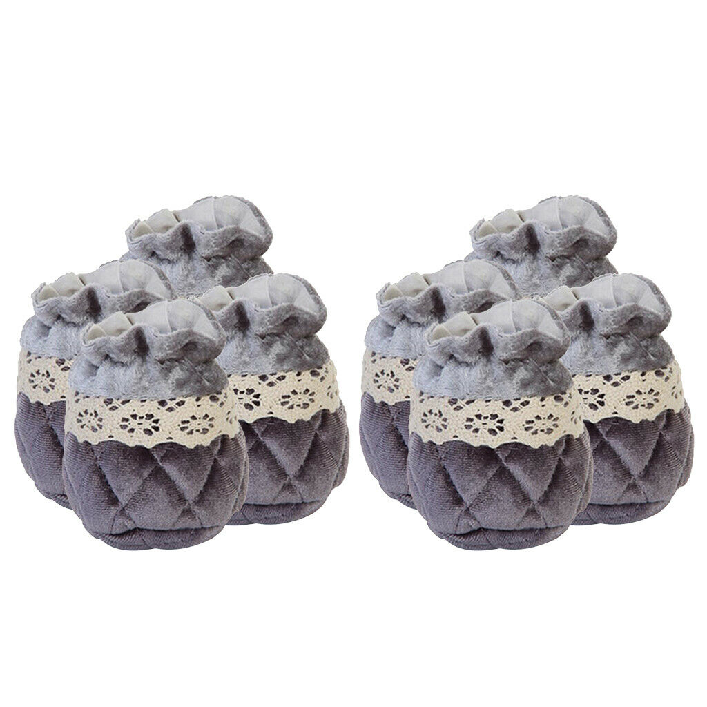 Set of 8 Non-skid Elastic Polyester Chair Leg Socks Floor Protectors Caps