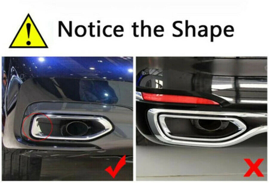 Black Exhaust Muffler Tips Tail Pipe Cover Trim For BMW 7 G11 G12 16-18 M Style