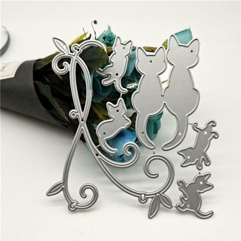 Cats Metal Cutting Dies Stencil DIY Scrapbooking Album Paper Card Template Mold