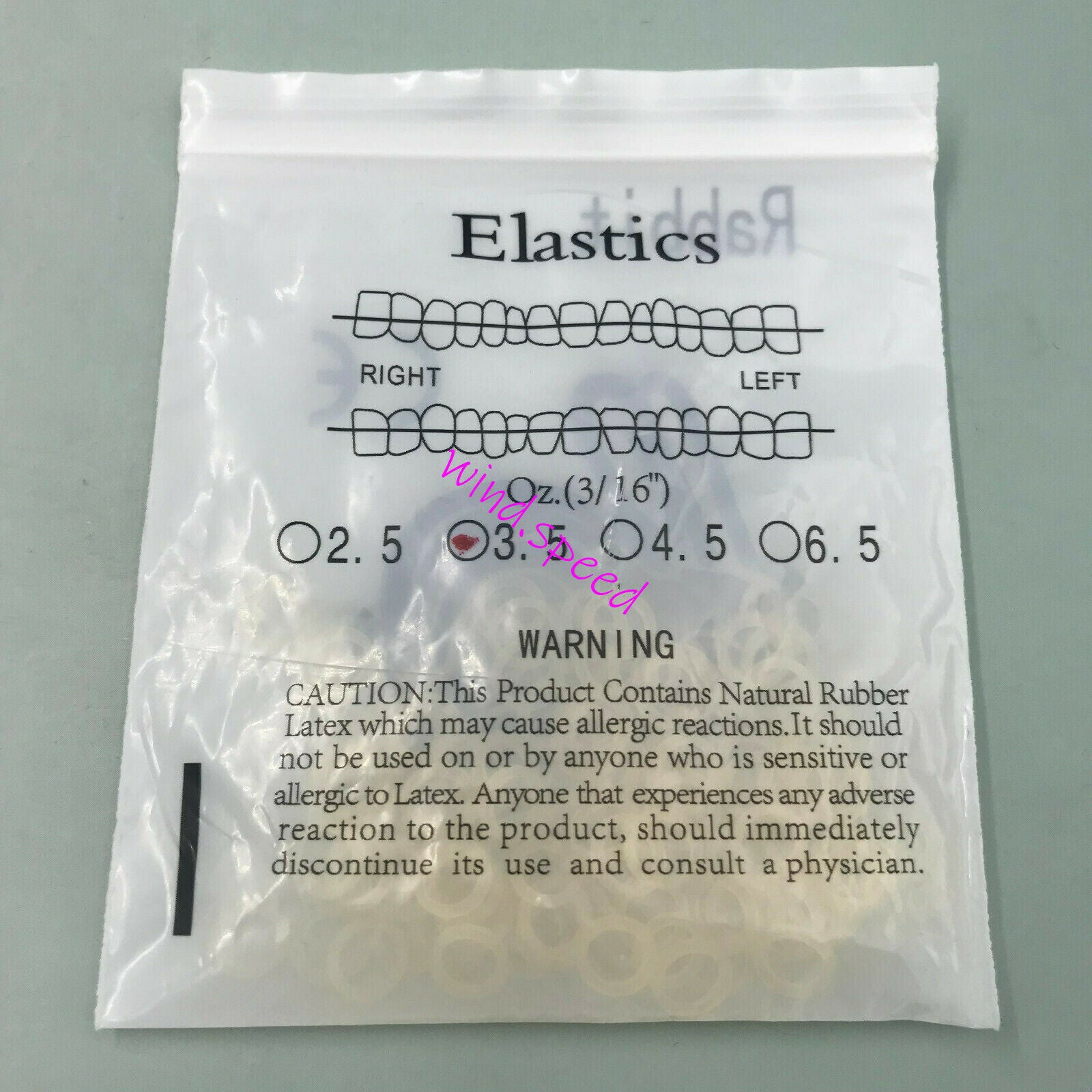 1500Pc Dental Orthodontic Latex Rubber Bands Ortho Elastics Band Braces 15 Sizes