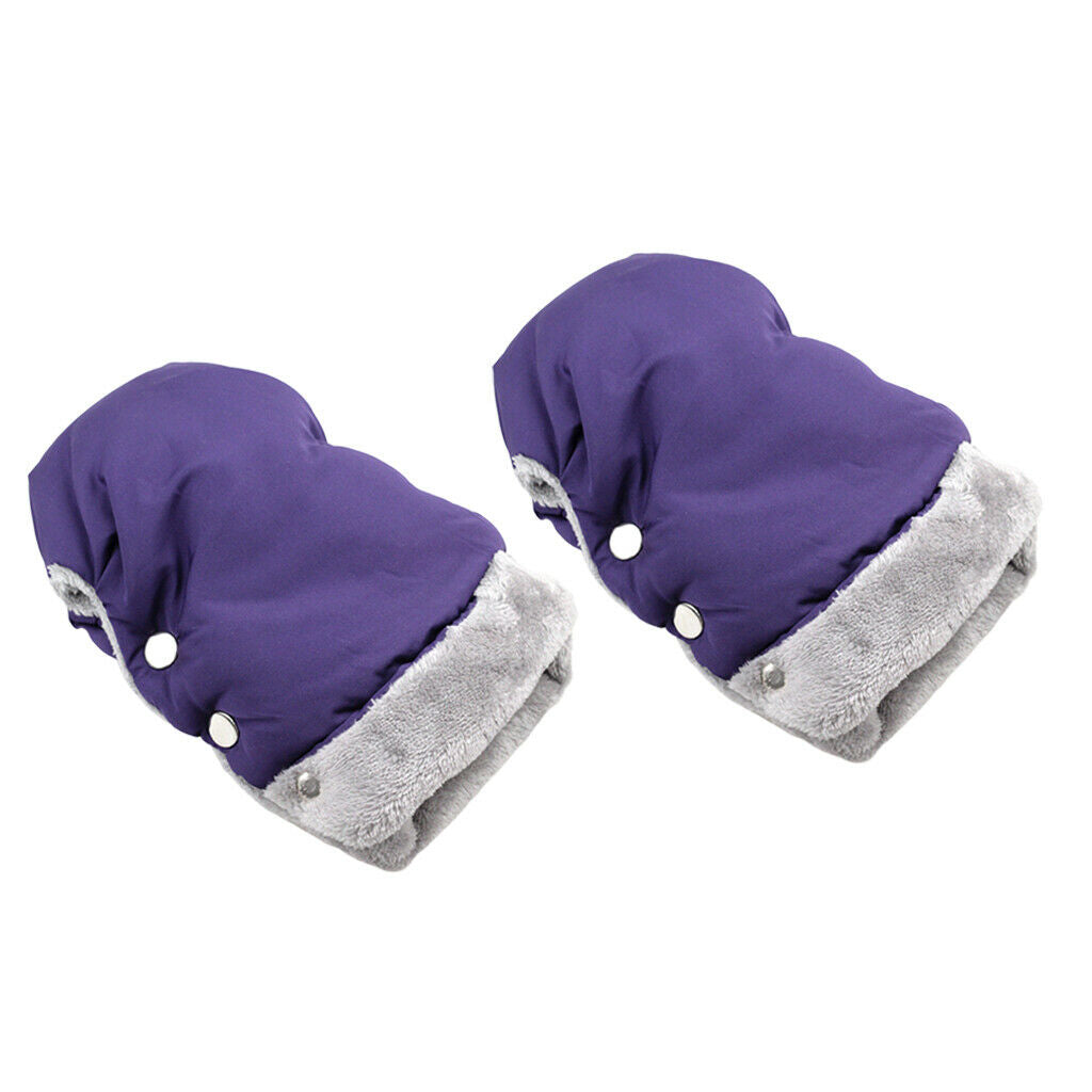 Lots 2 Baby Pushchair Gloves Warm Anti-Freeze Hand Gloves For Women Purple