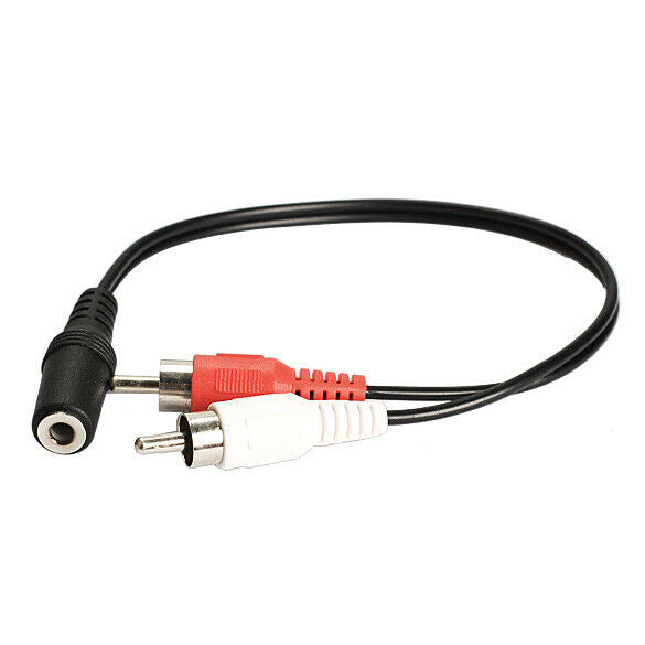 3.5mm Y Adapter Audio Cable Stereo Female Mini Jack to 2 RCA Male Adapter @
