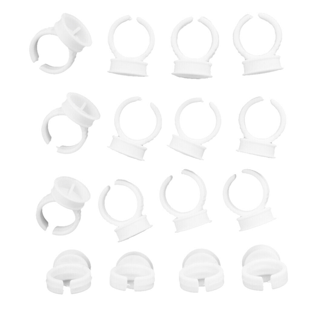 200Pcs Tattoo Ink Rings Nail Polish Eyebrow Lip Permanent Makeup Glue Cups