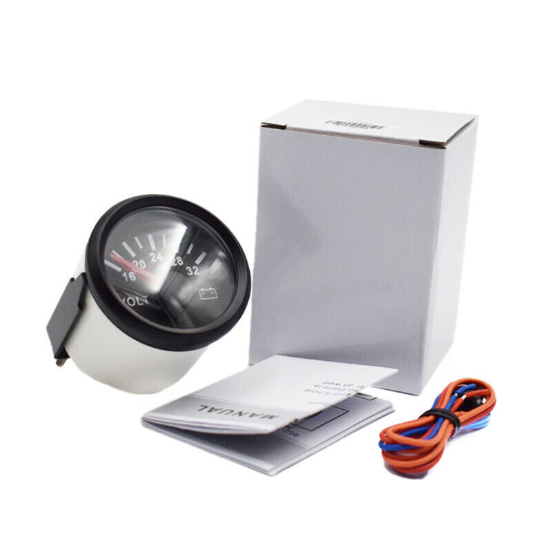 Dependable Voltmeter Gauge 16-32V 52mm 9-32VDC SS 316L Black Bezel for Boat Car