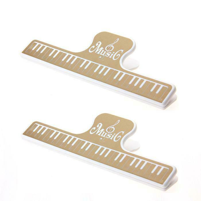 2 Pcs Music Book Note Clip Sheet Music Book Page Clip Brown ABS L Size