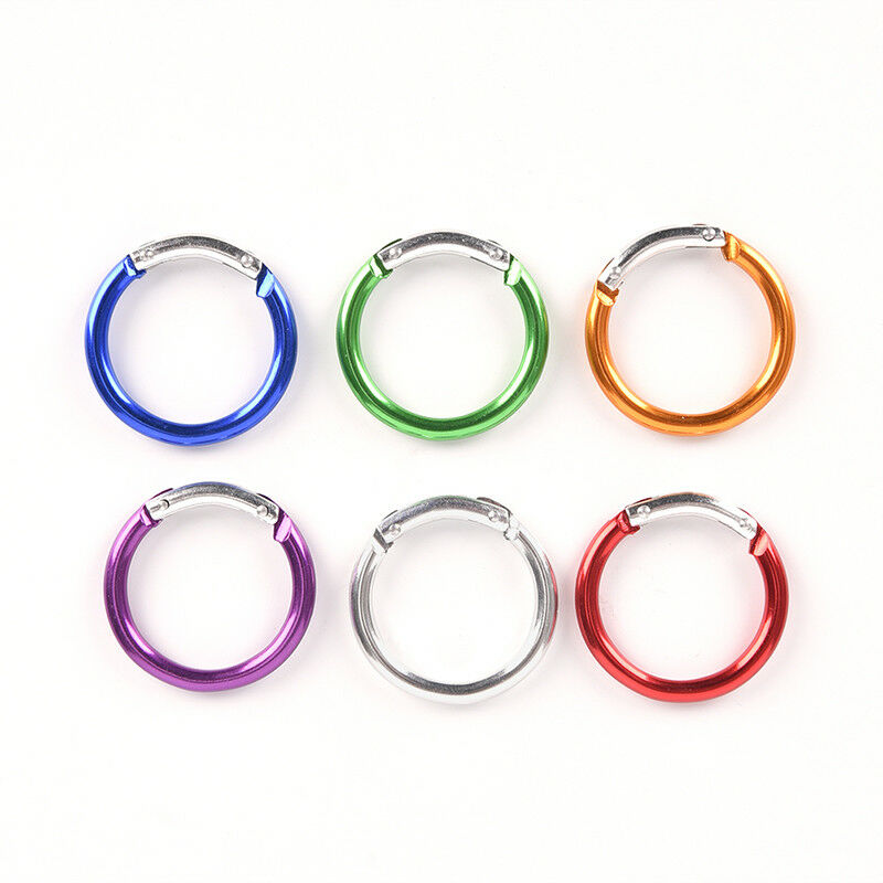 6Pcs Aluminum Alloy Clip Hanging Buckle Circle Round Carabiner Hook Keycha.l8