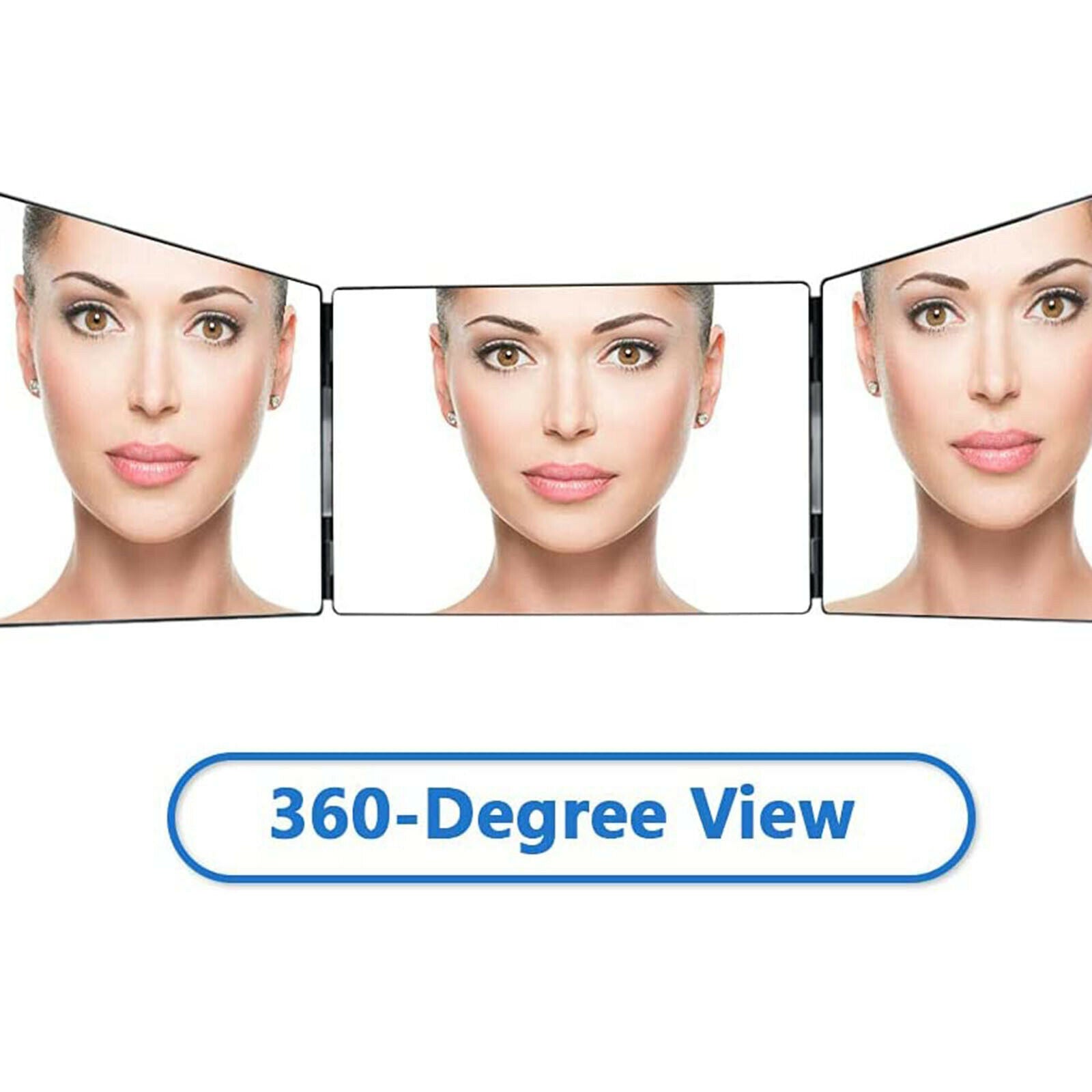 Self Hair Cutting 3 Way Mirror Trifold Mirror Tool Make-Up Mirror Glass