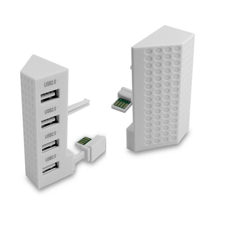 USB Hub for Xbox One S 4 Ports White USB 2.0 Expansion Adapter Charger