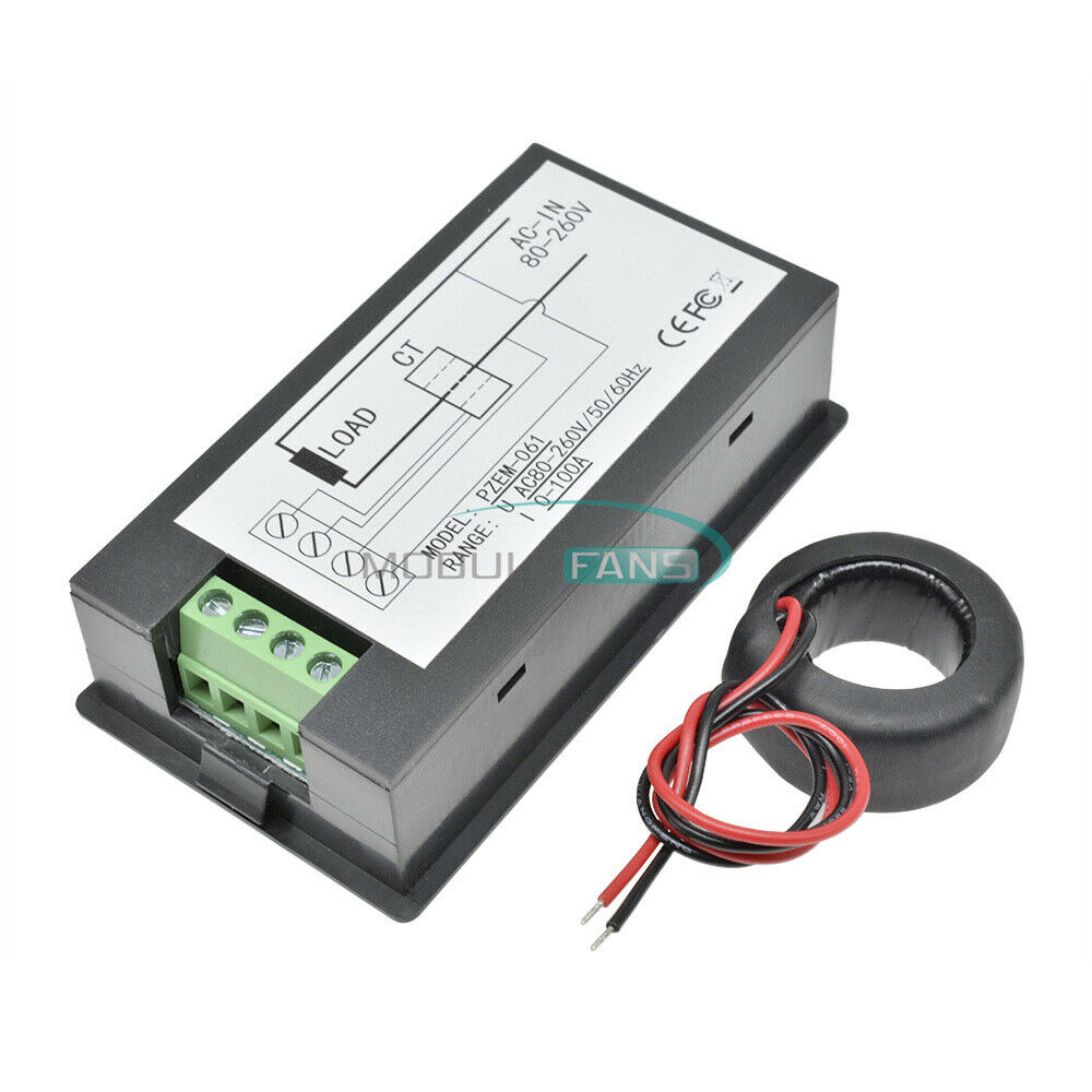 Digital Voltage Volt Current Meter Panel Power Energy LCD AC 80-260V 0-100A