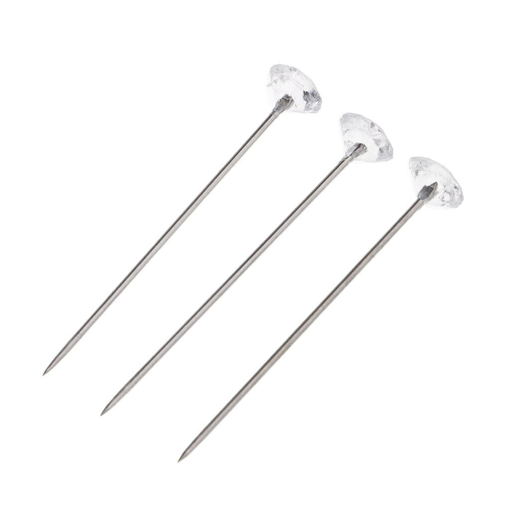 600x Crystal Diamond Head Pin Wedding Florist Pins Buttonholes Boutonniere