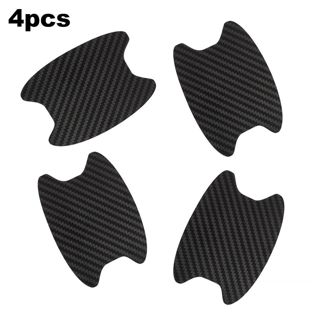 Carbon Fiber Car Door Handle Protector Film Anti-Scratch Stickers Accessories X4
