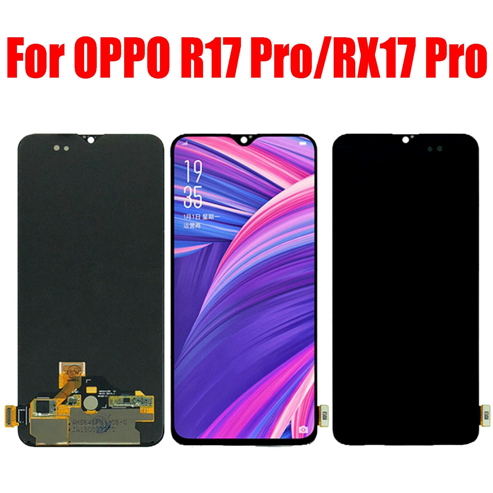 For OPPO R17 Pro/RX17 Pro Black Touch Screen LCD Display Digitizer Parts ZAU