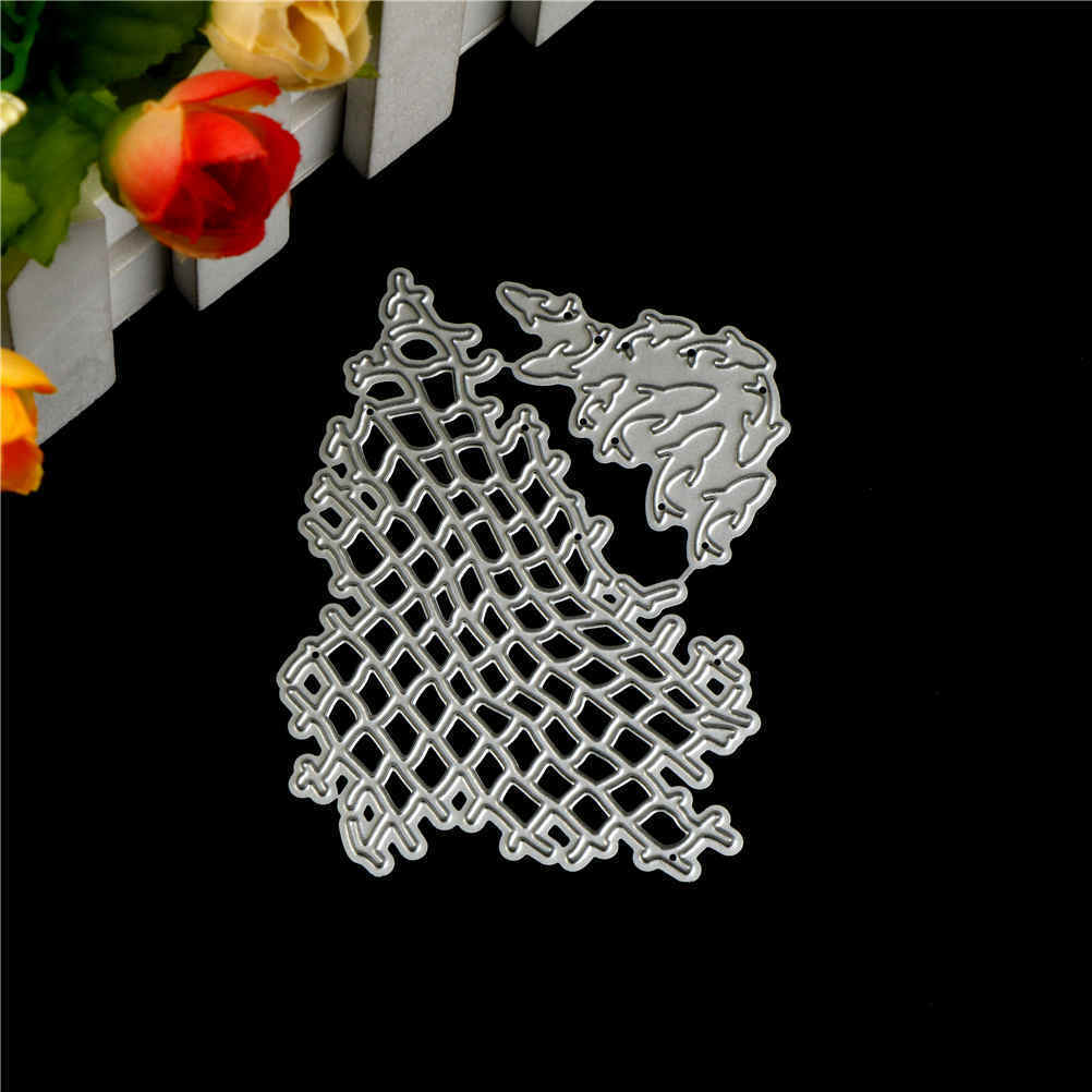 2pcs Fishing Net Metal Cutting Dies For DIY Scrapbooking Album Paper Card.l8