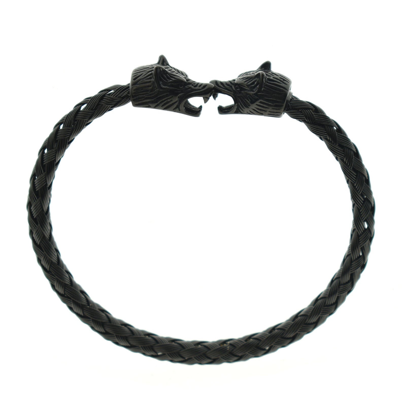 Open Bracelet Bangle Cuff Viking Norse Wolf Head Jewelry Gothic Fashion Gift