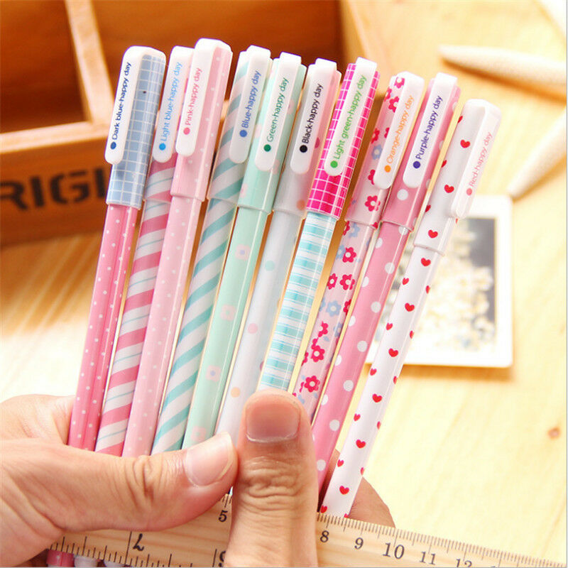 10/lot Colorful 0.38mm Gel Pen Cute Pens Student School Office Accessories