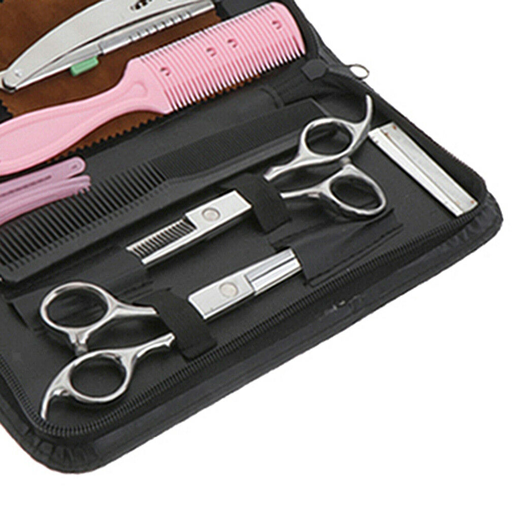 Set of 12 Women Hairdressing Scissors Salon Hair Cutting Shears & Cape Kit