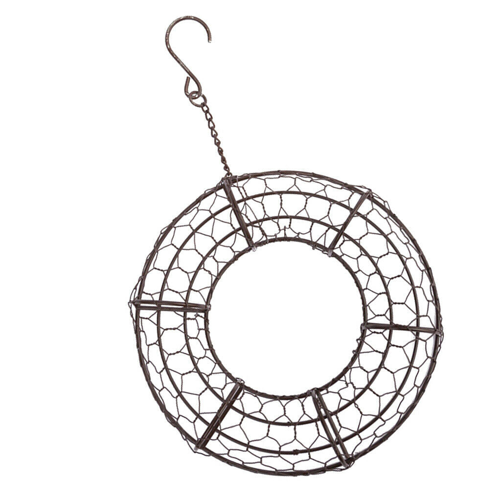 21cm Iron  Frame Wire Wreath Metal Planter Wall Art Craft DIY Decoration