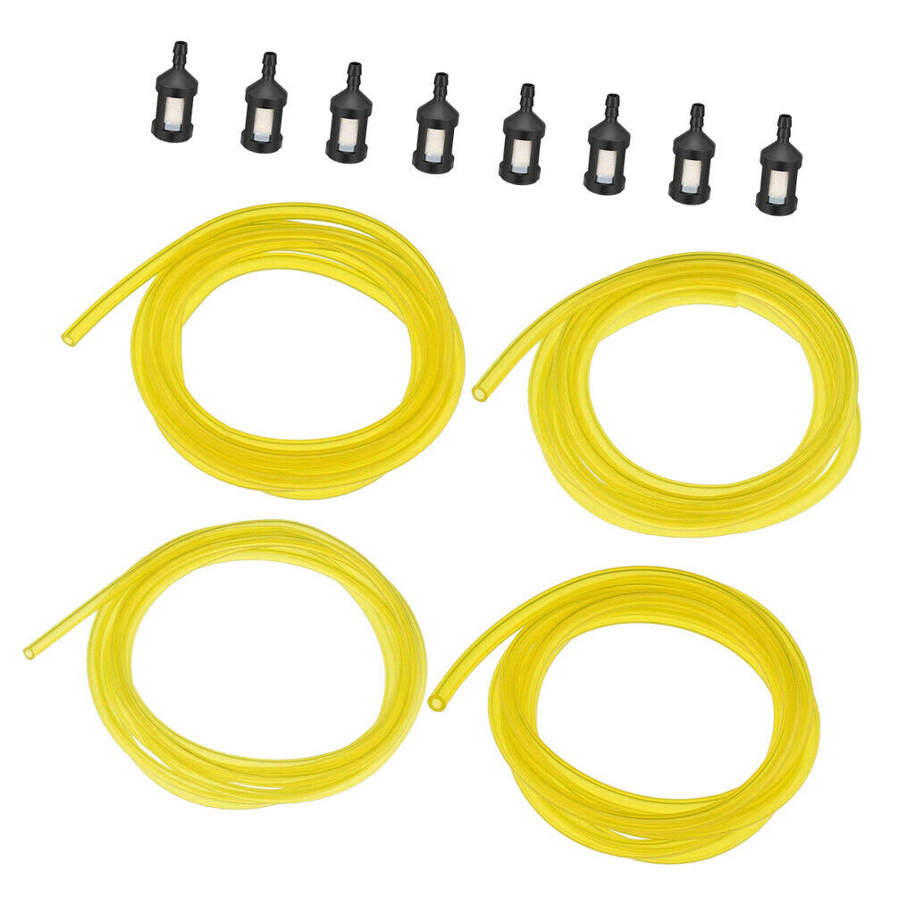 20-Feet Fuel Line Hose (4 Sizes) & 8Pcs Fuel Filters - Great Replacement set