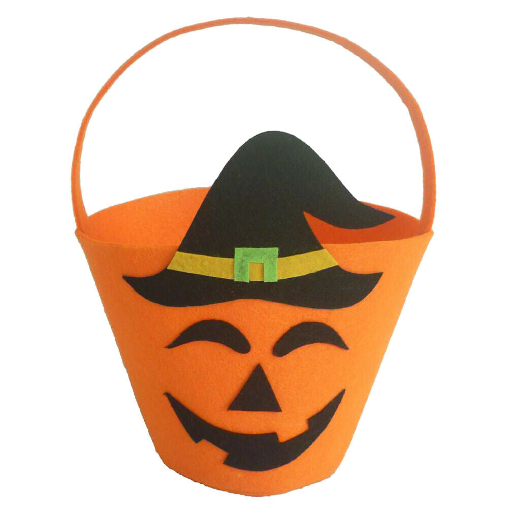 Halloween Candy Buckets Baskets Totes Gift Bags Trick or Treat Bags orange