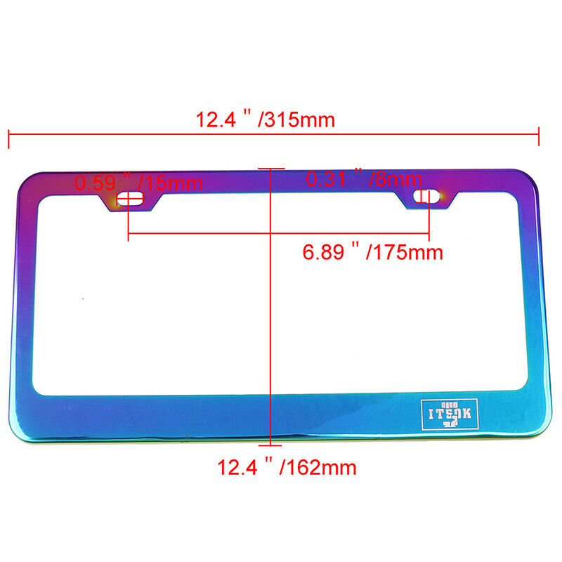 Chrome Stainless Steel Metal License Plate Frame Tag Cover Universal For USA/CAN