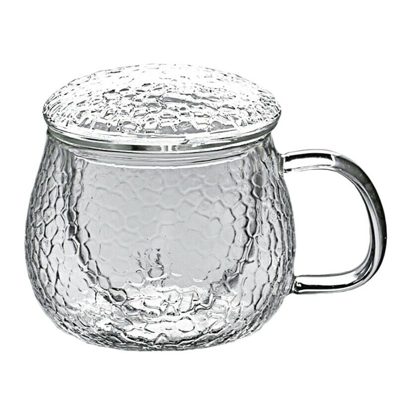Hand Blown Heat Resistant Glass Tea Cup With Lid And Infuser Borosilicate GlasL2