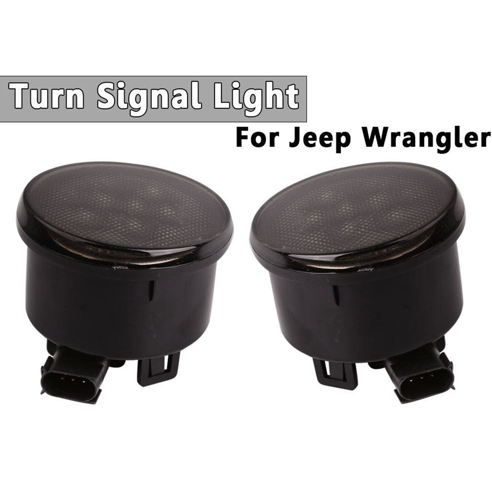 2X Front Grill Turn Signal Light LED Amber for Jeep for Wrangler JK 2007-2017 CI
