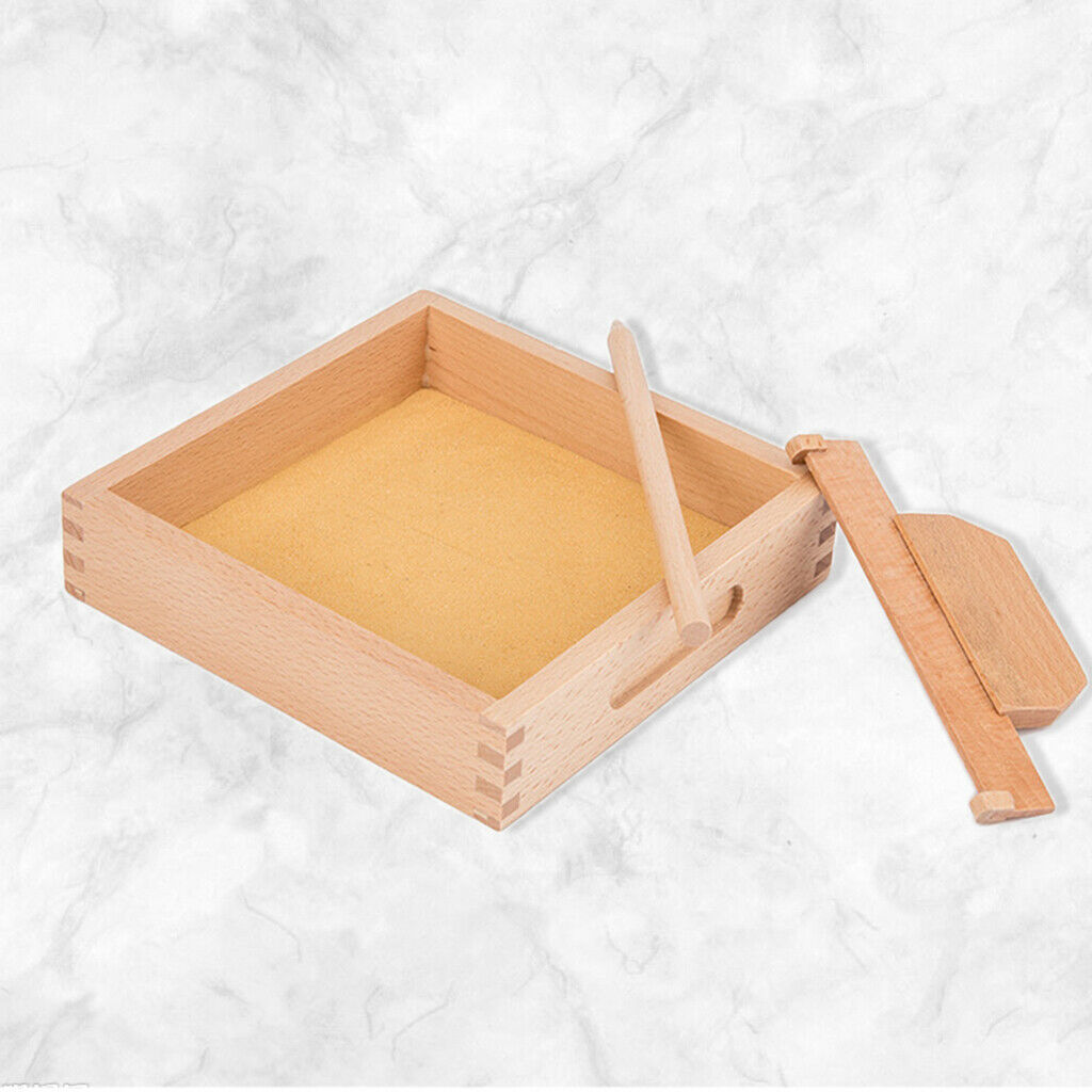 Montessori Letter Formation Sand Tray,with Wooden Pen Kids Educationals Toys