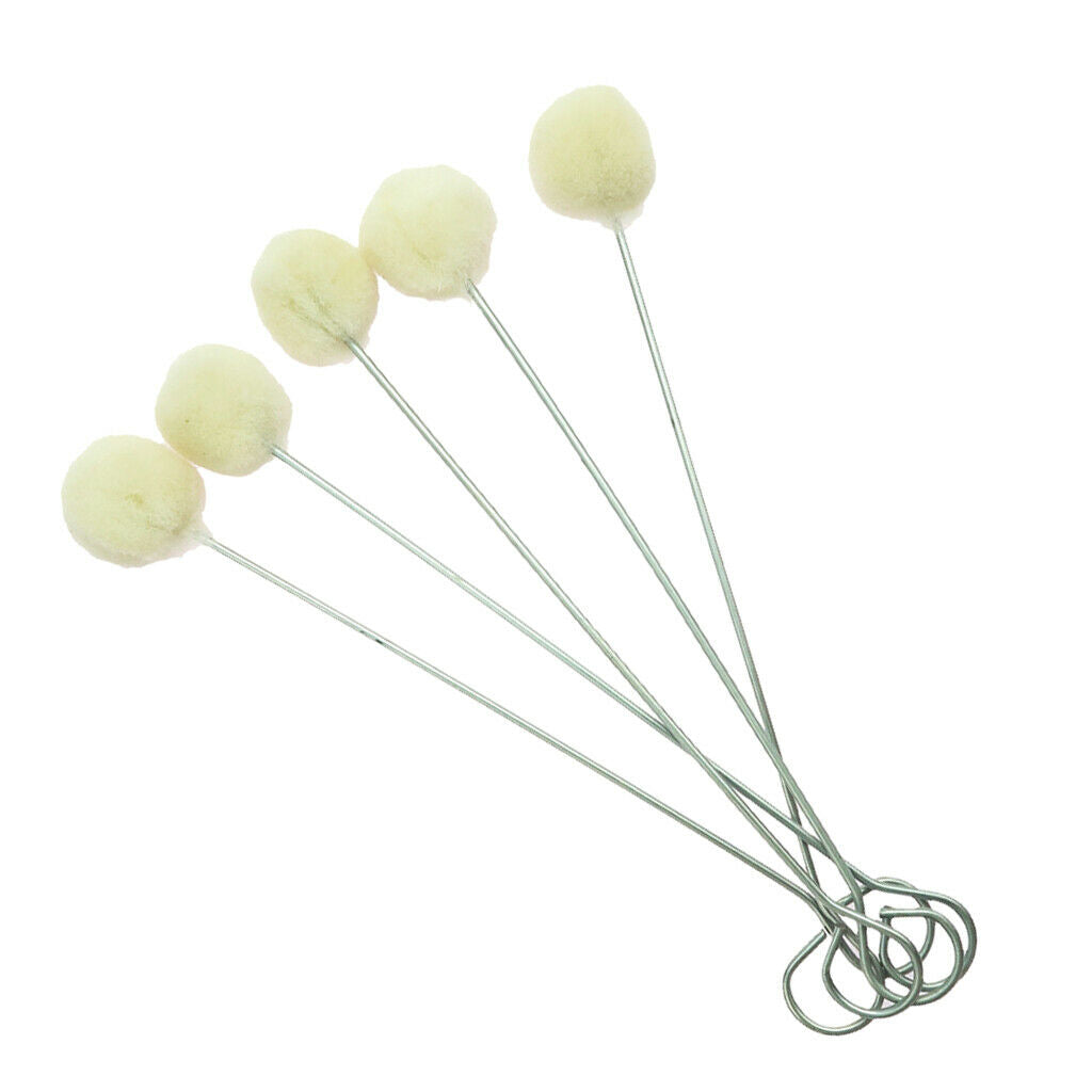 100 Pieces Wool Daubers Assisted Dyeing Ball Brush Leather Tool 15cm with Metal