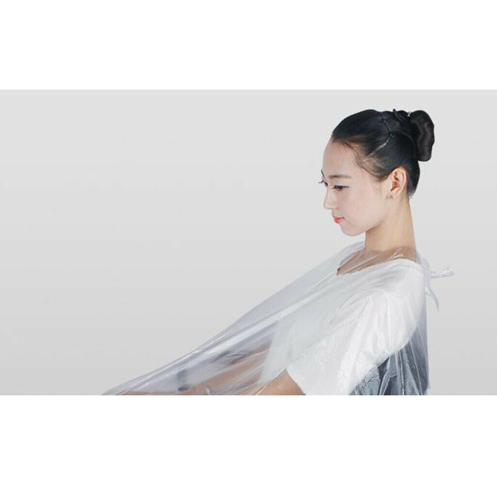 100Pcs Disposable Haircut Capes Barber Home Shawls Perm Apron w/ 8x Hair Clips
