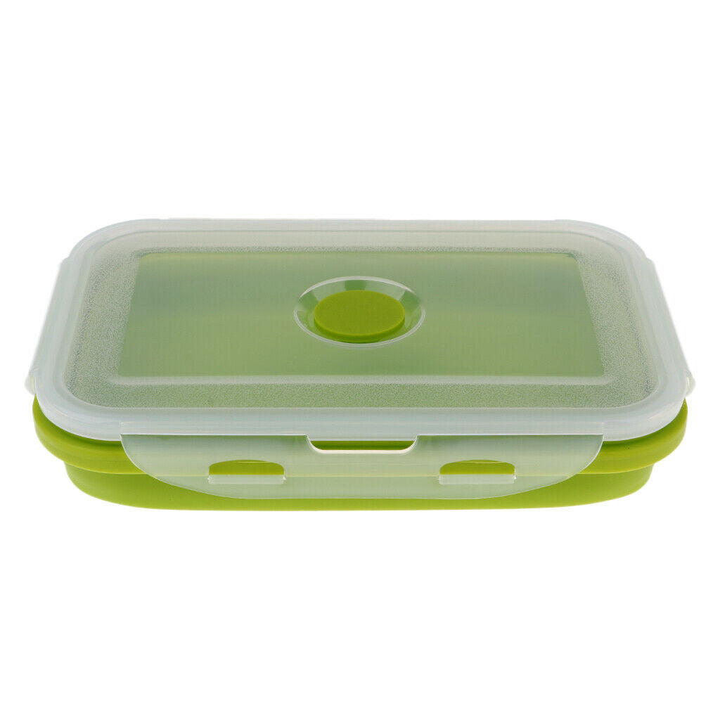 2 Pieces 1200ML Foldable Silicone Lunch Bento Box, Portable Food Storage Outdoor