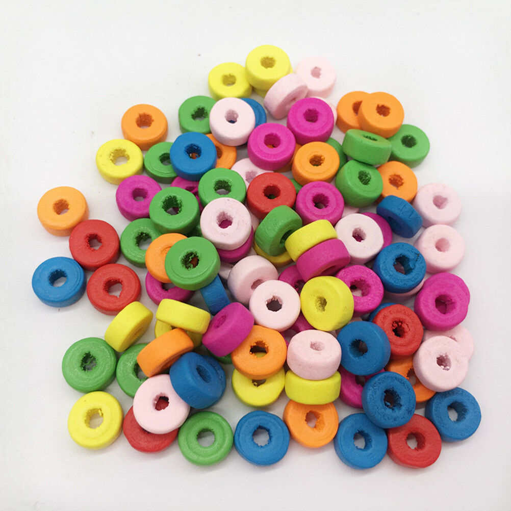 100x mixed wooden spacer beading beads wood bead jewelry accessories .l8