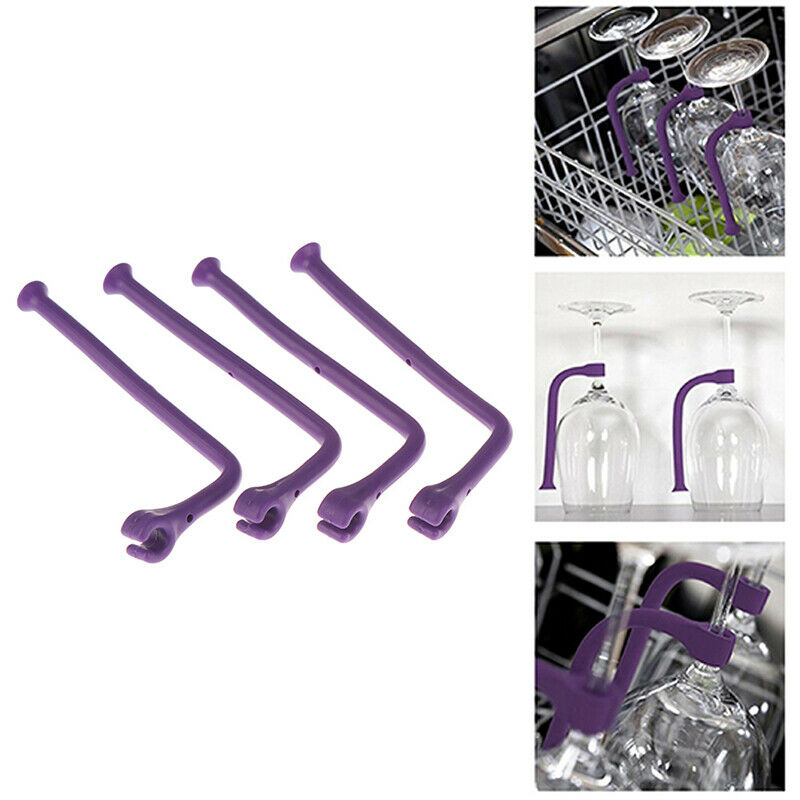 4Pcs Silicone Goblet Holder Dishwasher Bracket Wine Glass Rack Bar Kitche.l8