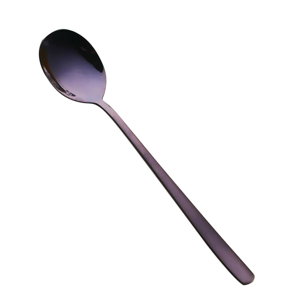 8 inch Purple Stainless Steel Cutlery Table Dinner Small Soup Tea Spoon