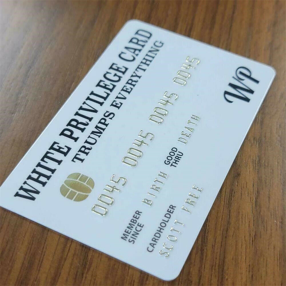 White Privilege Card Gag Wallet Size Collectable Laminated Novelty Gift 2021