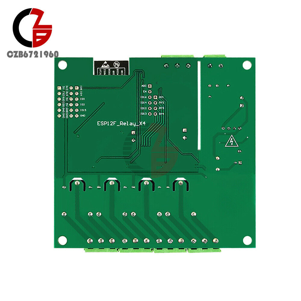 AC/DC ESP8266 WIFI 4 Channels Relay Module ESP-12F Development Board Module New
