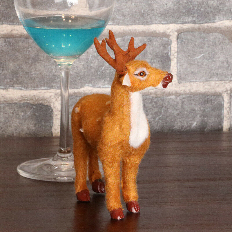 Christmas Simulation Plush Reindeer Xmas Elk Deer  Desktop Ornaments Home Decor