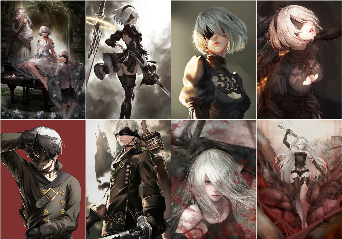 NieR Automata YoRHa No.2 Type B Polypropylene 8 Pieces Wall A3-poster