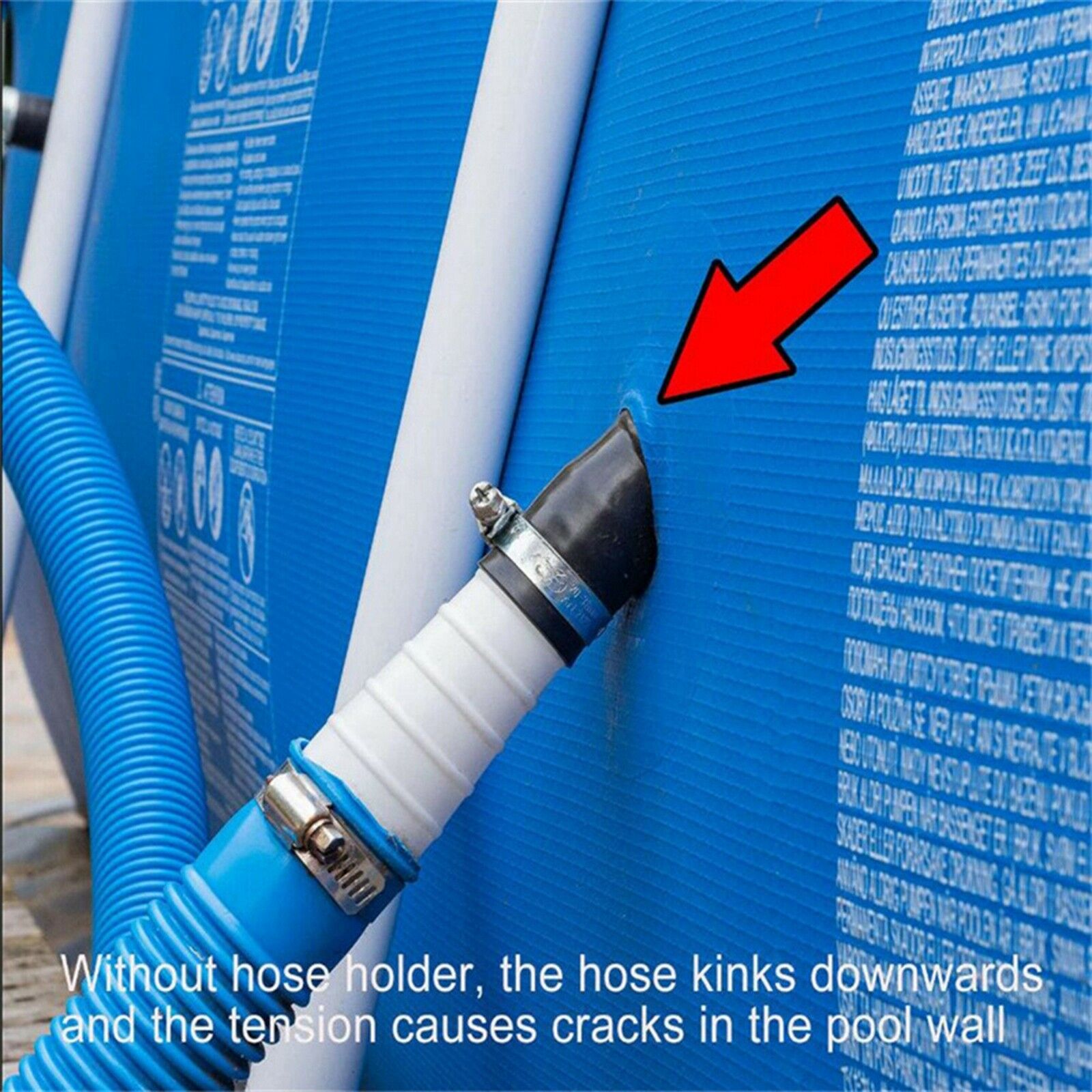 Swimming Pool Hose Holders Anti Puncture Anti Tear for 30mm to 37mm Pipes