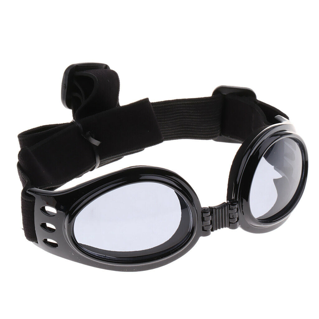 Dog Wind Sunglasses Eye Wear Protection Pet Goggles Adjustable Strap  Black