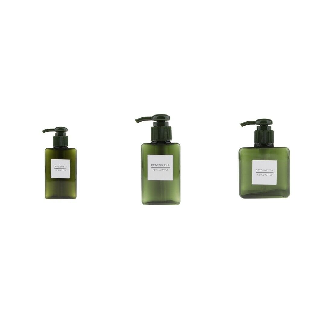 3pcs Foaming Soap Pump Dispenser Cosmetic Container Bottle Green