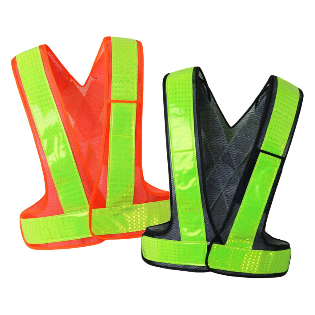 2pcs Security Safety Vest Adjustable Safety Shirt with Reflective Strips