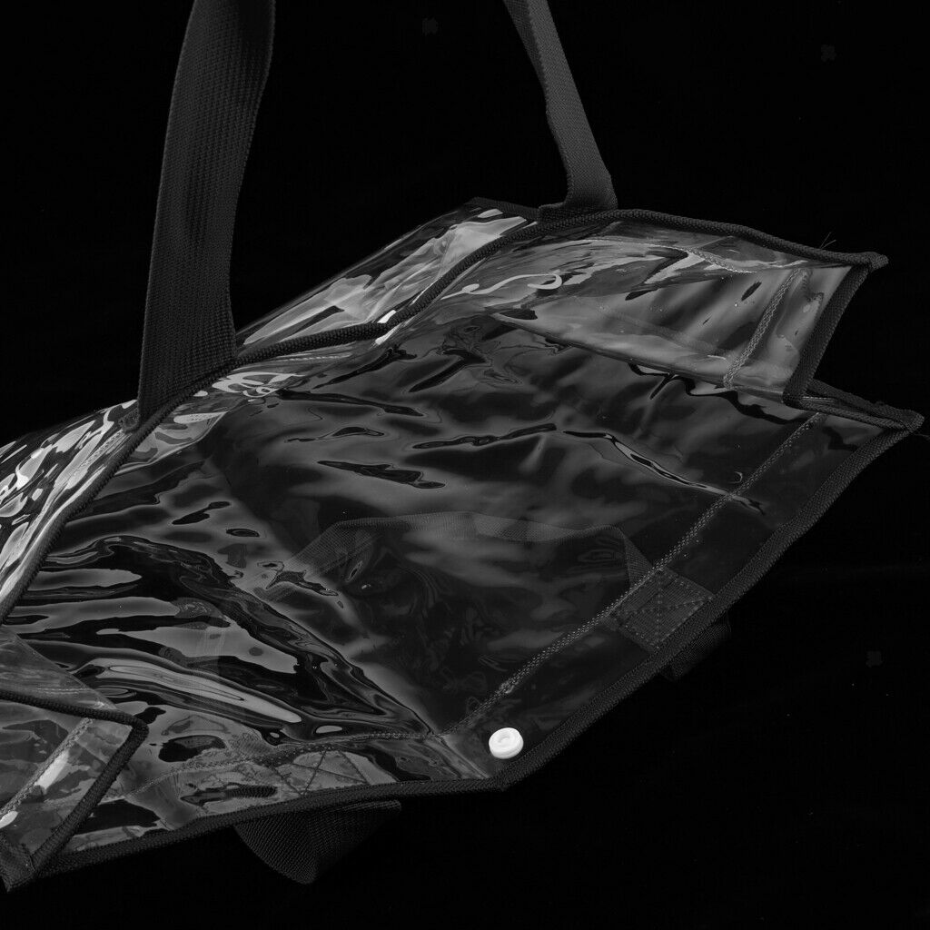 Waterproof Clear Hand Tote Bag for Outdoor Camping Swimming Beach Black