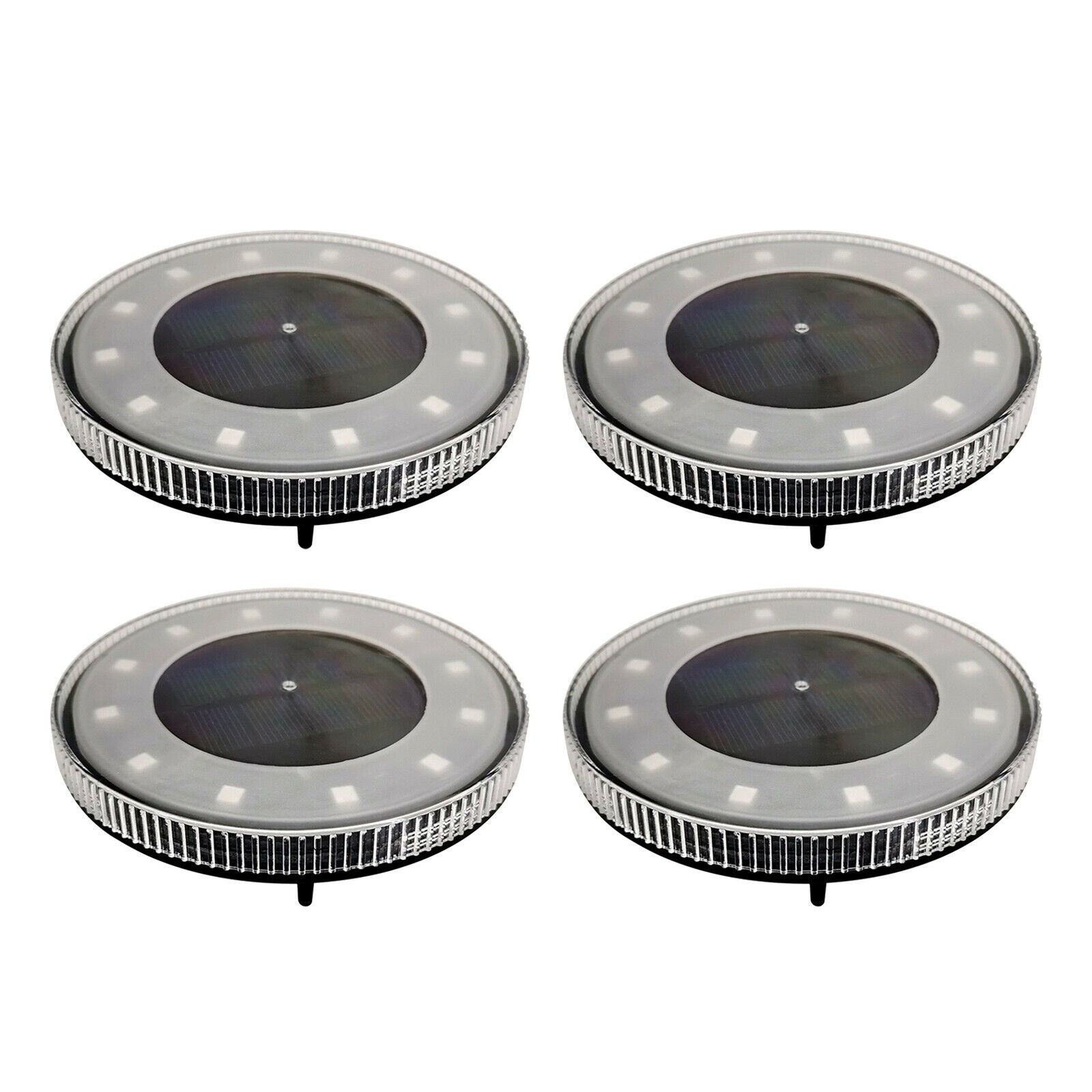 4 Sets Automatic LED Buried Light Ground Solar Landscape Walkway Steps