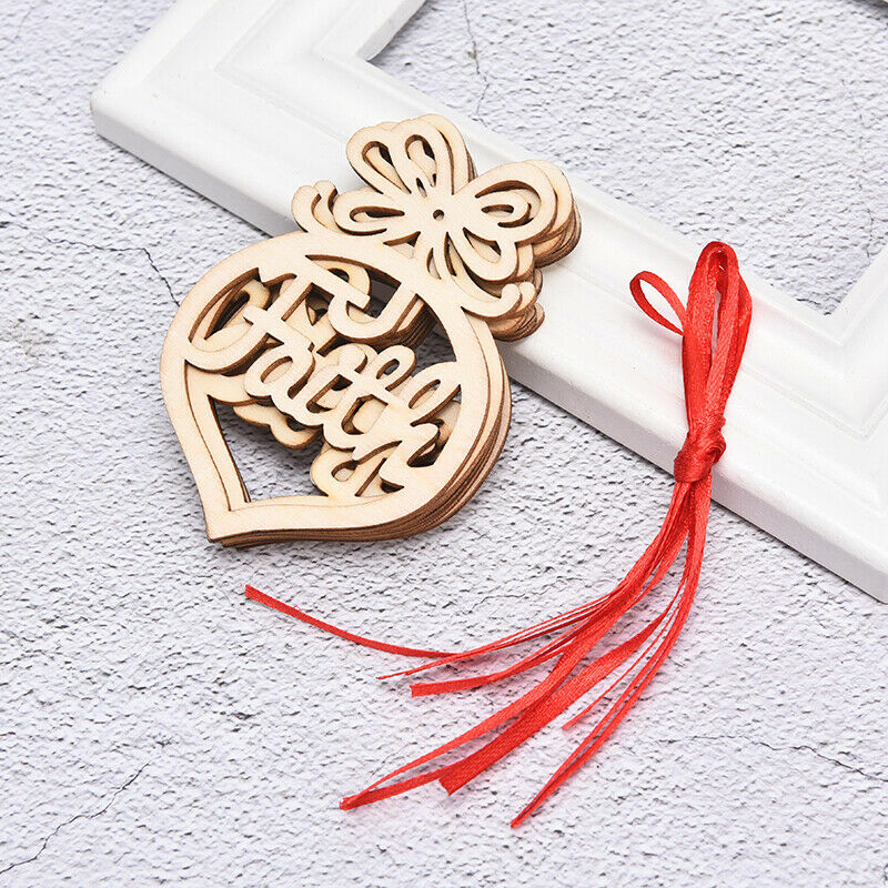 6Pcs Christmas Decorations Wooden Ornament Xmas Tree Hanging Pendant Orna.l8