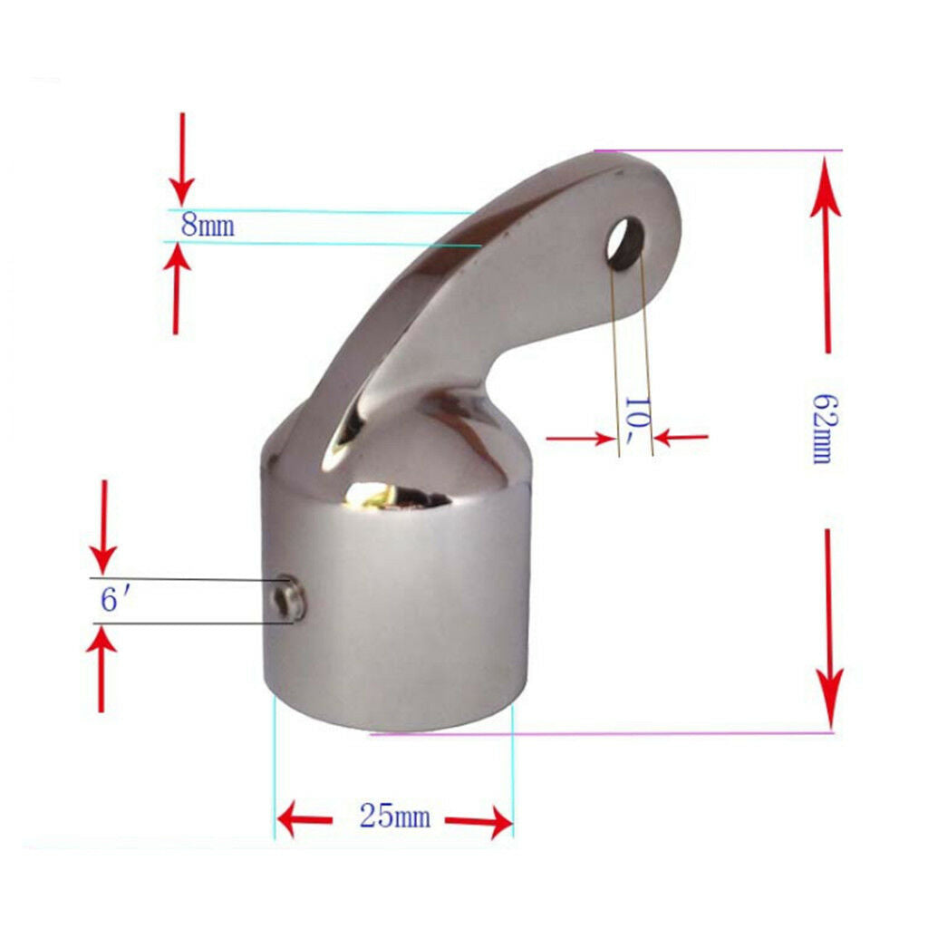 316 Stainless Steel 120 Degree Bimini Top Eye End   For 25mm 1'' Pipe