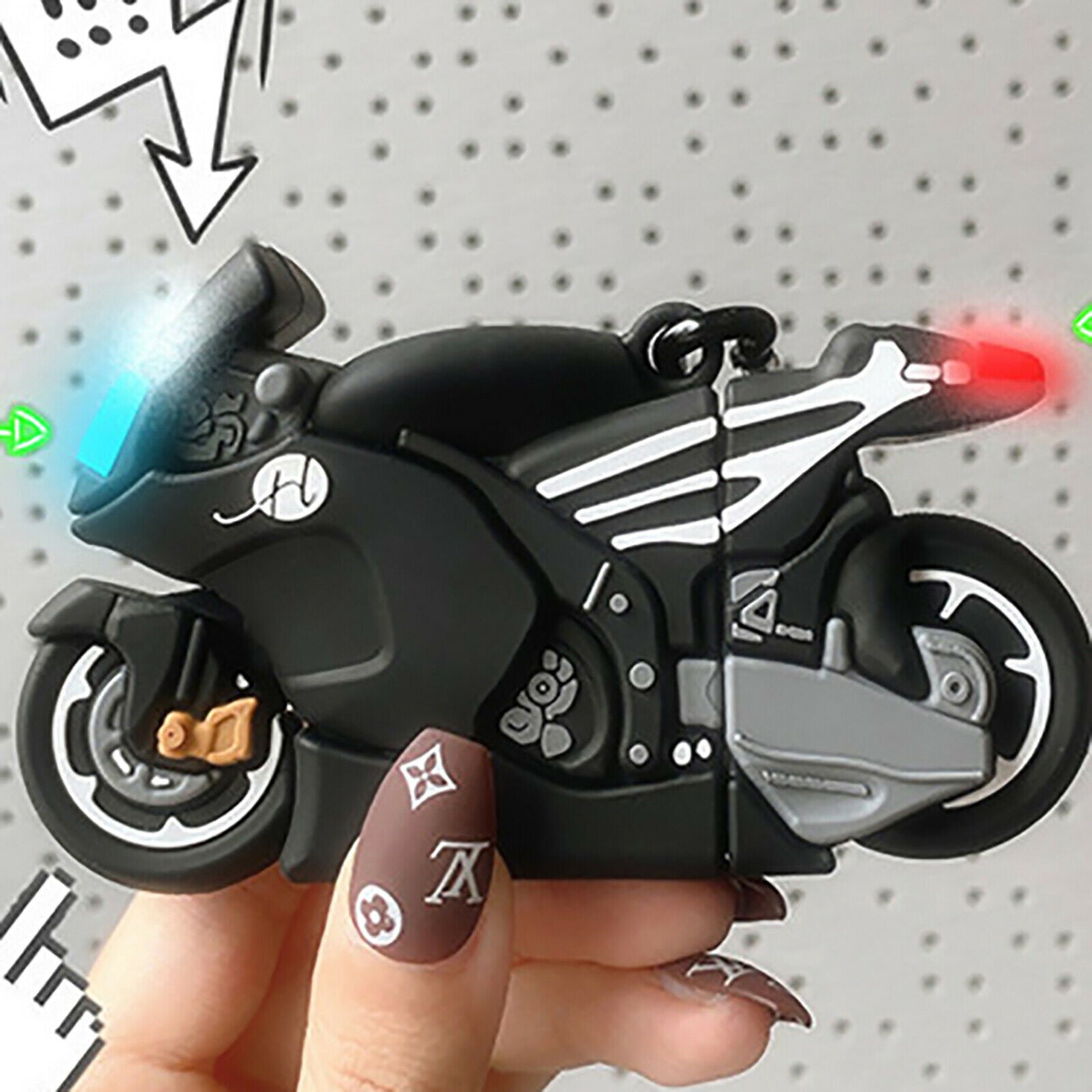 For AirPods 1/2 Earphone Creative Cool Motorcycle Style Protective Case Cover
