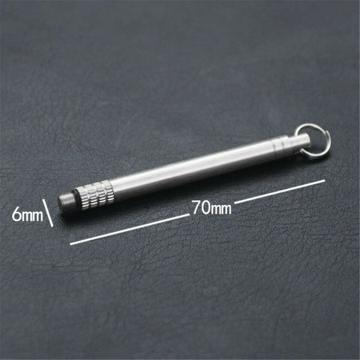 5PCS Outdoor Camping Titanium Toothpick Holder Fruit Fork Keychain Survival Tool