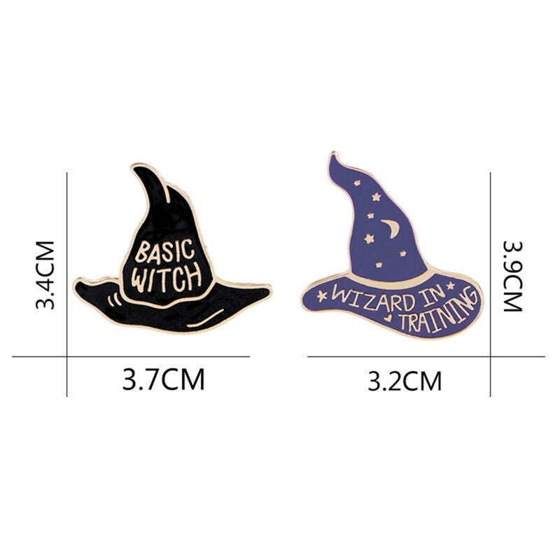 4PCS/Set Enamel Witch Hat Brooch Pin Shirt Collar Pin Women BadgeJewelryGi.l8