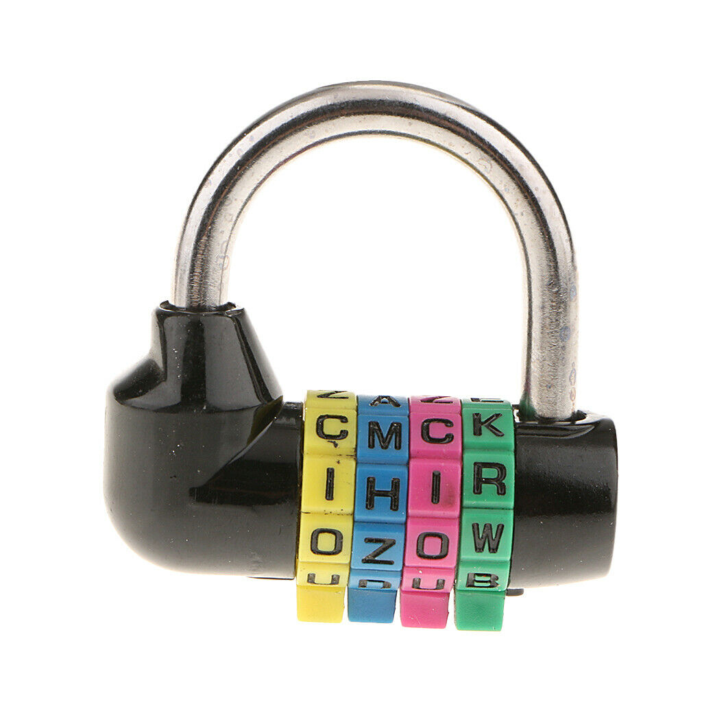 Resettable Word Combo Lock Suitcase Luggage Black&Blue Code Password Padlock